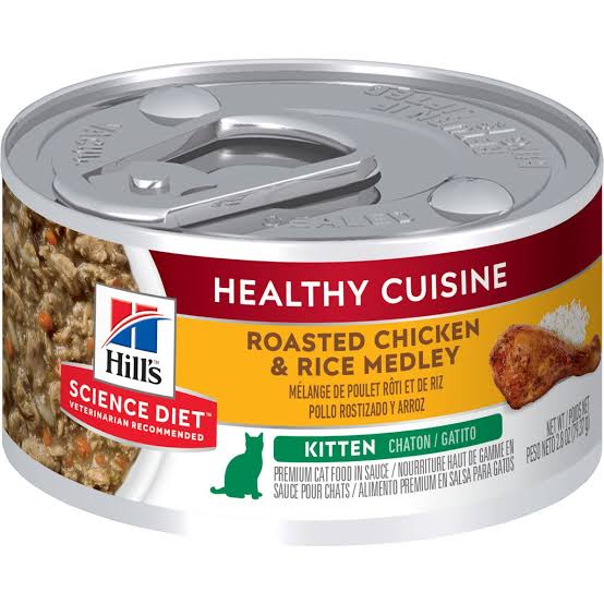 Hill’s Kitten Lata Healthy Cuisine Roasted Chicken & Rice Medley 2.8oz Hill’s