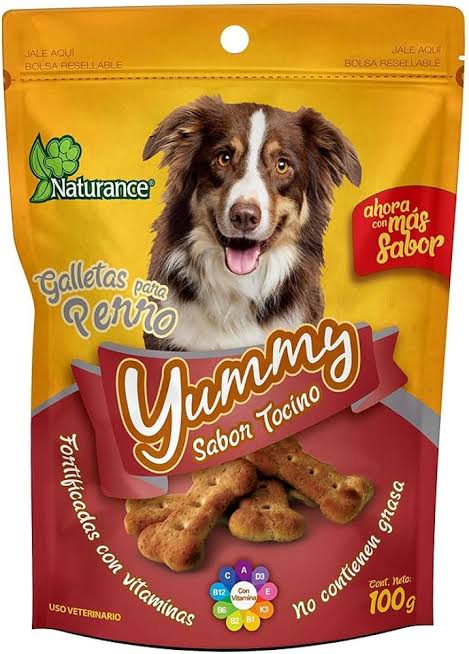 Yummy sabor Tocino, Galletas para perro, 100gr Naturance