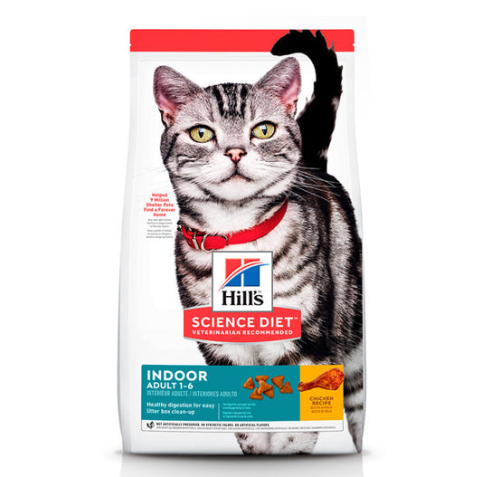 Hill's Science Diet Indoor Comida Seca para Gato Adulto de Interior Receta Pollo, 7 kg