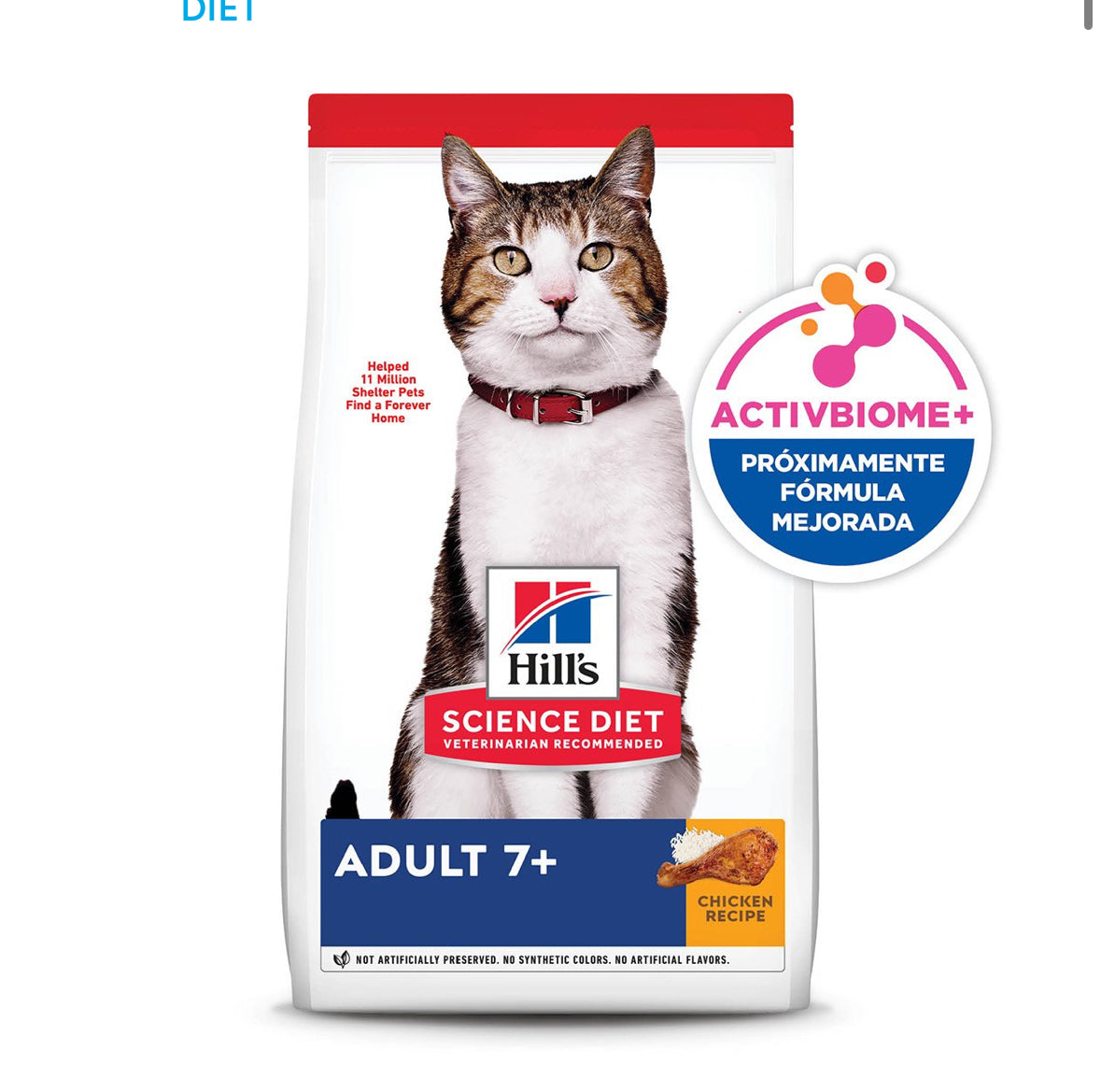 Hill's Science Diet 7+ Alimento Seco para Gato Senior Receta Pollo, 1.8 kg