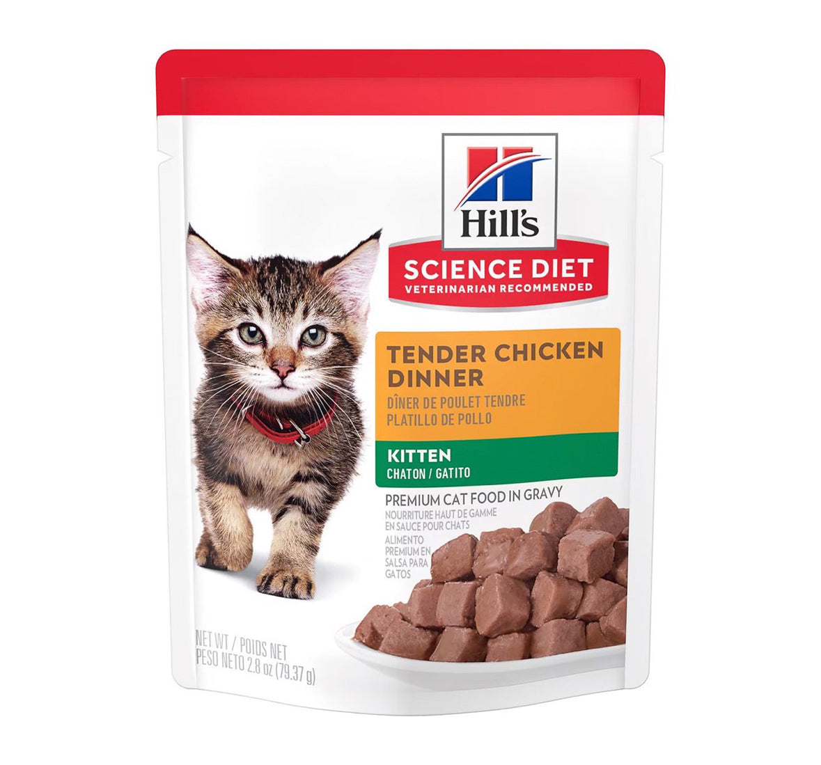 Hill's Science Diet Alimento Húmedo para Gatito Receta Pollo Trocitos en Salsa, 79 g