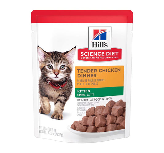 Hill's Science Diet Alimento Húmedo para Gatito Receta Pollo Trocitos en Salsa, 79 g