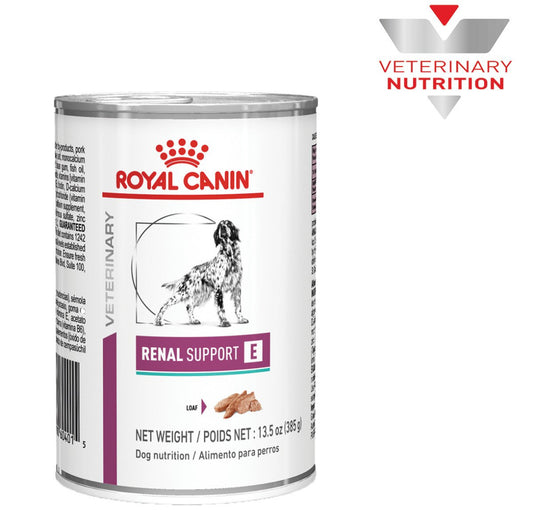 Royal Canin Veterinary Diet Alimento Húmedo Soporte Renal E para Perro Adulto Receta Paté, 385 g