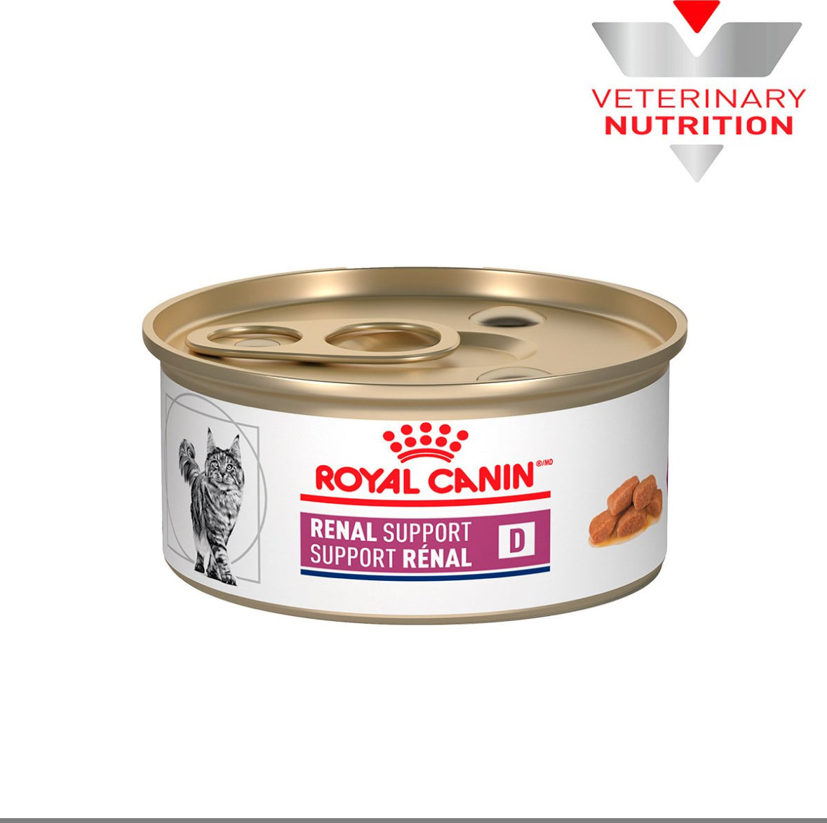 Royal Canin Veterinary Diet Alimento Húmedo Soporte Renal D para Gato Adulto Receta Trozos en Gravy, 85 g
