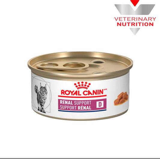 Royal Canin Veterinary Diet Alimento Húmedo Soporte Renal D para Gato Adulto Receta Trozos en Gravy, 85 g