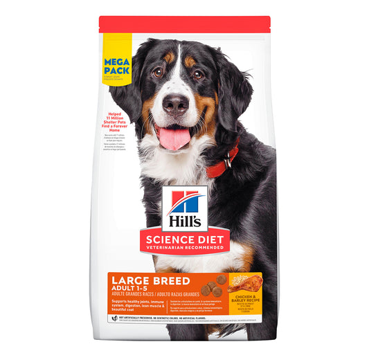 Hill's Science Diet Large Breed Alimento Seco para Perro Adulto Raza Grande Receta Pollo, 20.4 kg