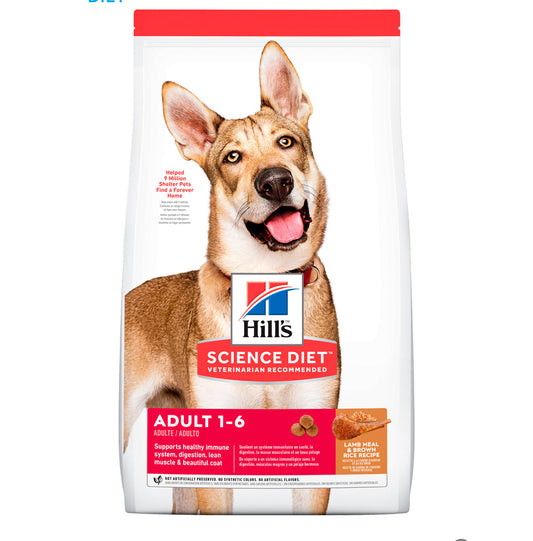 Hill's Science Diet Alimento Seco para Perro Adulto Raza Mediana Receta Cordero, 14.9 kg
