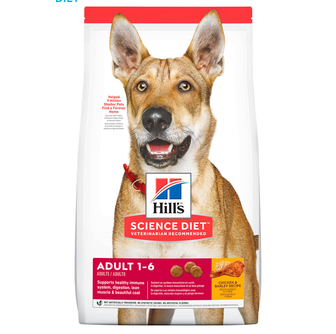 Hill's Science Diet Alimento Seco para Perro Adulto Raza Mediana Receta Pollo, 15 kg