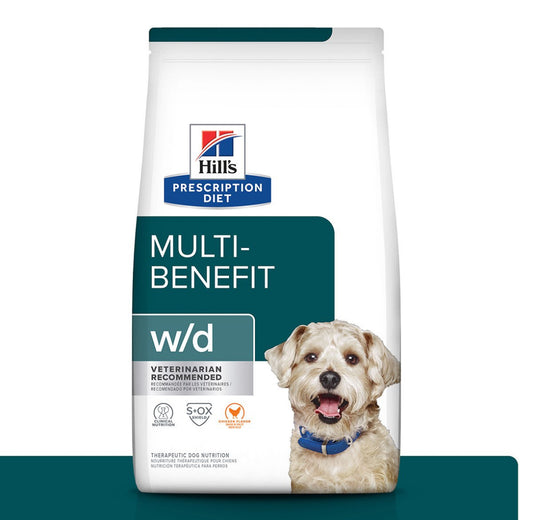 Hill's Prescription Diet w/d Alimento Seco Multi-Benefit Control de Peso/Diabetes para Perro Adulto, 3.9 kg