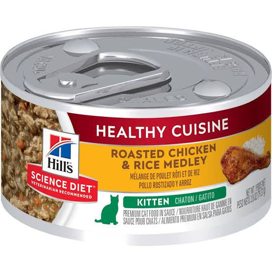 Hill’s Kitten Lata Healthy Cuisine Roasted Chicken & Rice Medley 2.8oz Hill’s