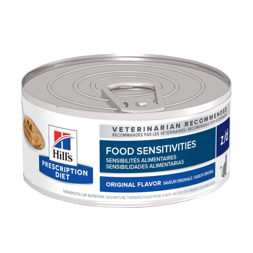 Hill's Prescription Diet z/d Alimento Húmedo Sensibilidad o Alergias Alimentarias (Food Sensitivities) para Gato Adulto, 155 g