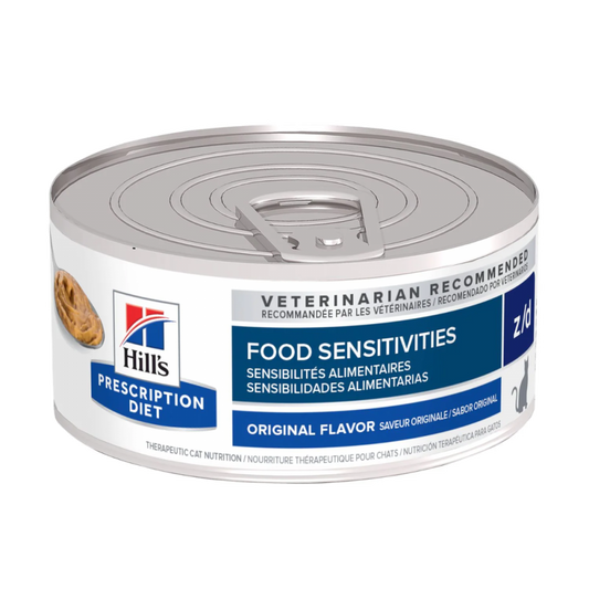 Hill's Prescription Diet z/d Alimento Húmedo Sensibilidad o Alergias Alimentarias (Food Sensitivities) para Gato Adulto, 155 g