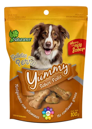 Yummy sabor Pollo, Galletas para perro, 100gr Naturance