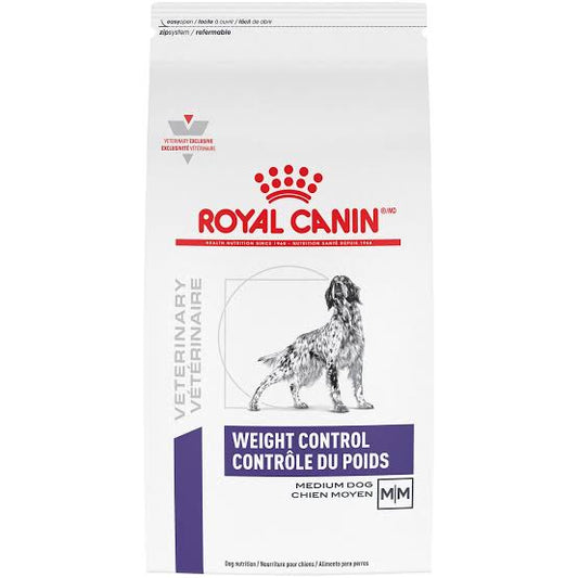 Royal Canin Veterinary Diet Alimento Seco Control de Peso Weight Control para Perro Adulto Talla Mediano, 8 kg