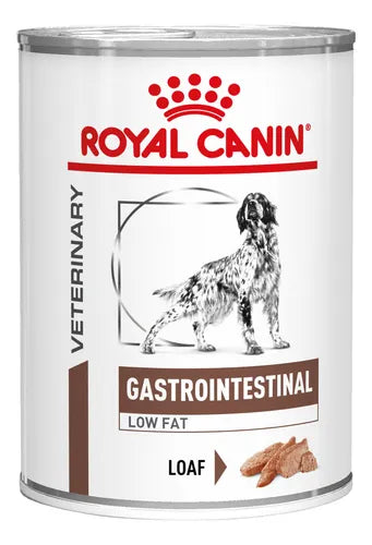 Royal Canin Veterinary Diet Alimento Húmedo Gastrointestinal Low Fat para Perro Adulto Receta Loaf, 385 g